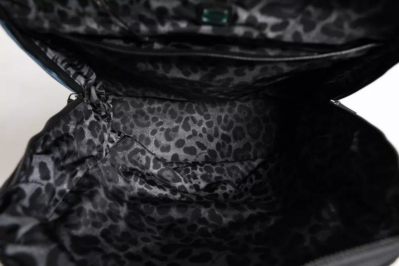 Mochila escolar Dolce & Gabbana preta em nylon com logotipo DG