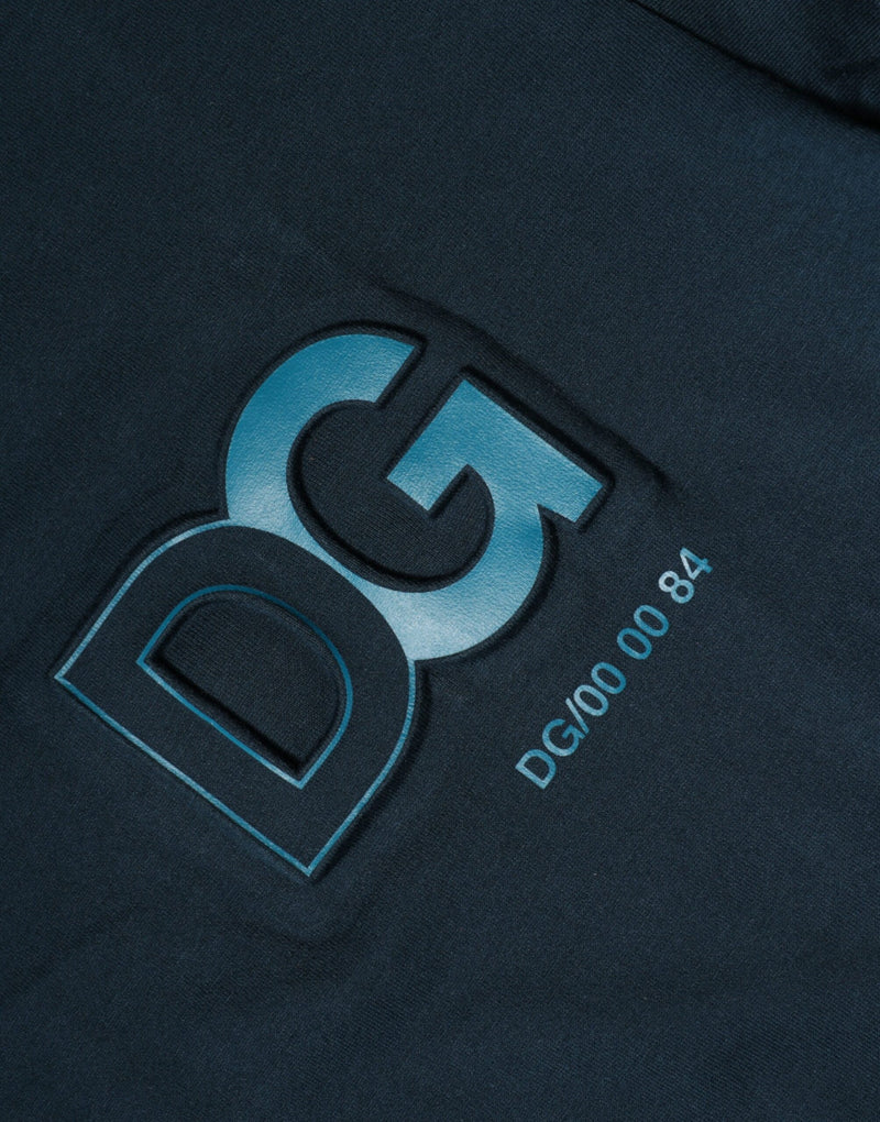 Camiseta azul de manga curta com logo e gola redonda Dolce & Gabbana