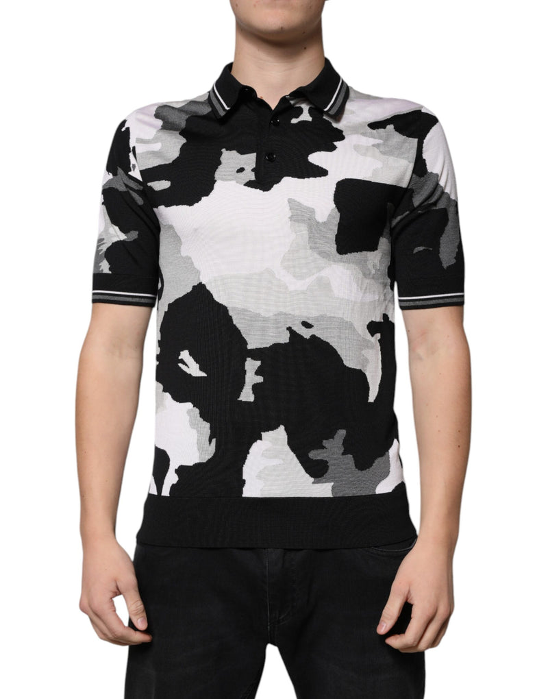 Polo à col camouflage multicolore Dolce & Gabbana