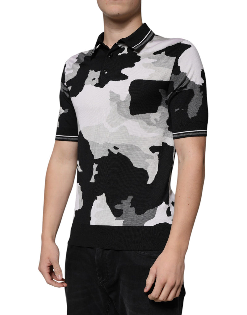 Polo à col camouflage multicolore Dolce & Gabbana