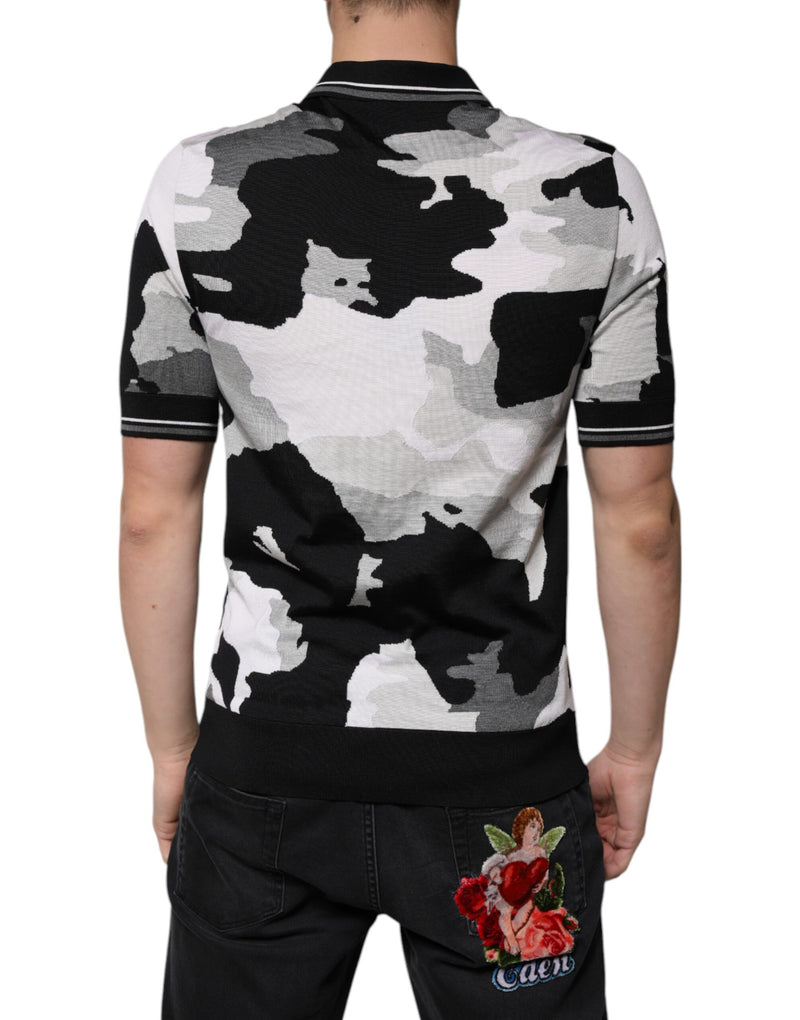 Polo à col camouflage multicolore Dolce & Gabbana