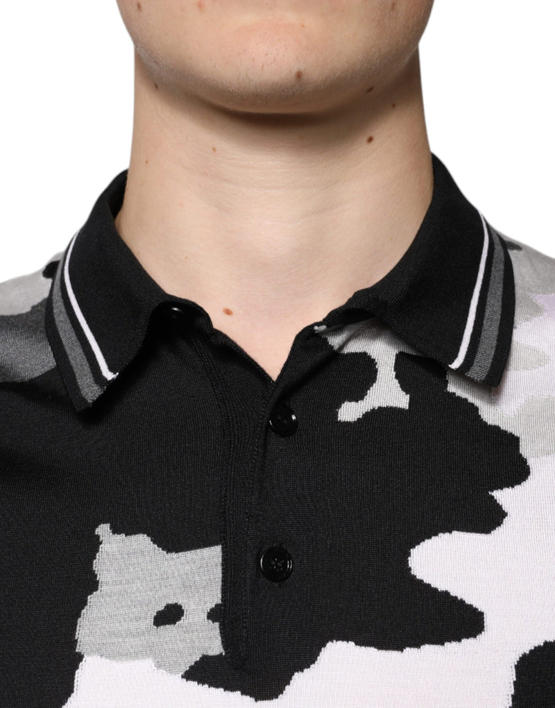 Polo à col camouflage multicolore Dolce & Gabbana