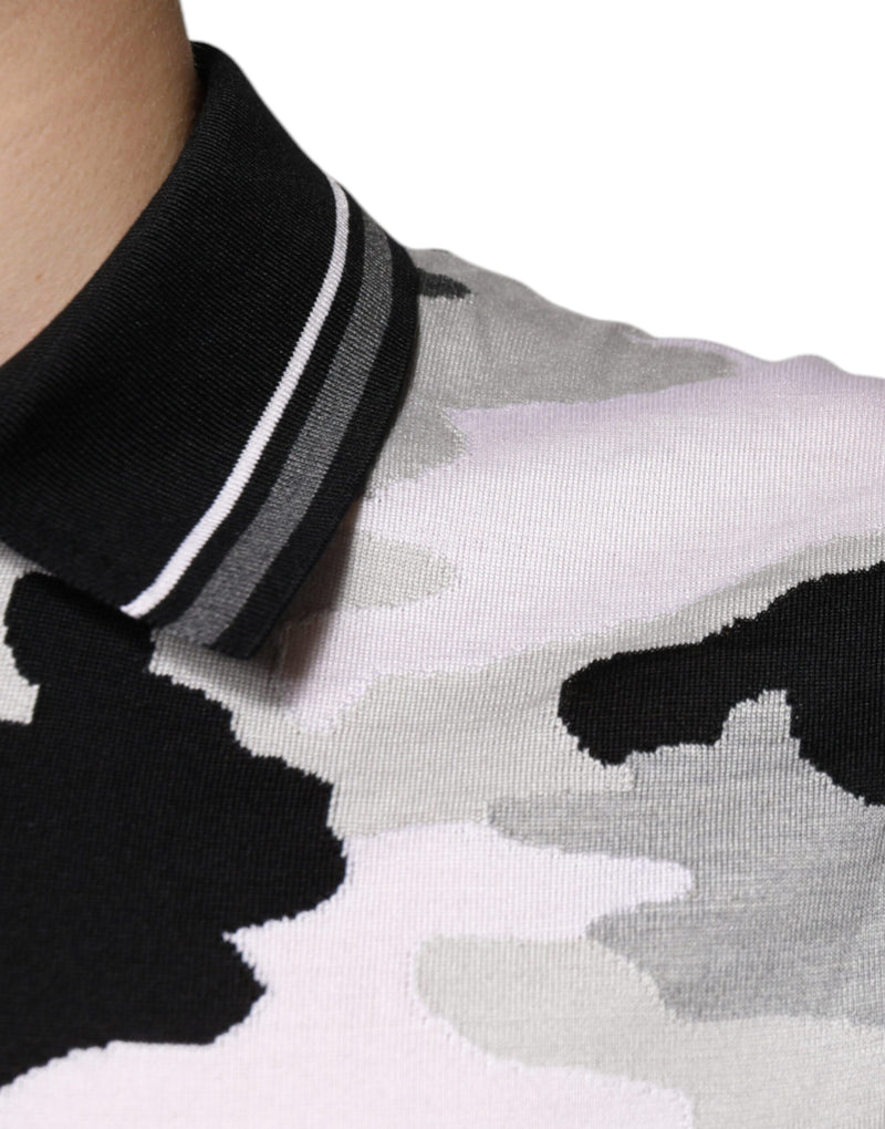 Polo à col camouflage multicolore Dolce & Gabbana