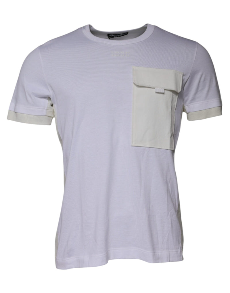 Camiseta de algodón blanca de manga corta y cuello redondo, de Dolce & Gabbana