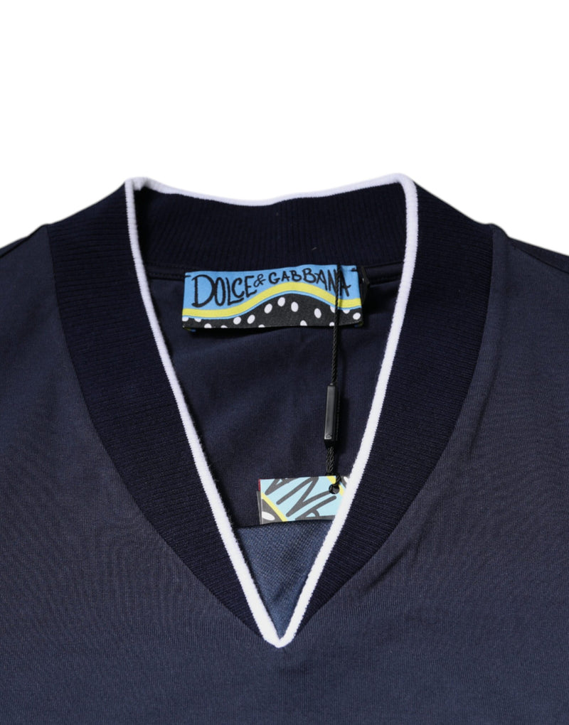 Camiseta de algodão multicolorida com decote em V e mangas curtas Dolce & Gabbana