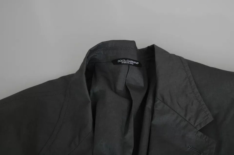 Blazer formal gris de algodón, de botonadura sencilla, Dolce & Gabbana