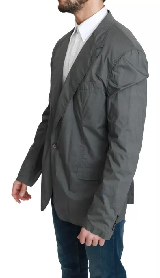 Blazer formal gris de algodón, de botonadura sencilla, Dolce & Gabbana