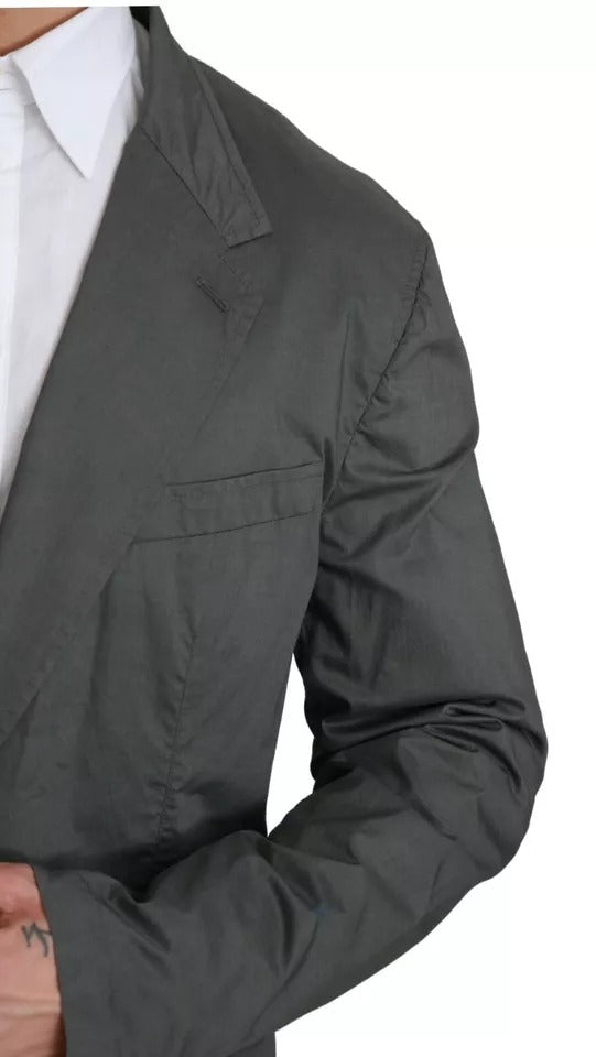 Blazer formal gris de algodón, de botonadura sencilla, Dolce & Gabbana