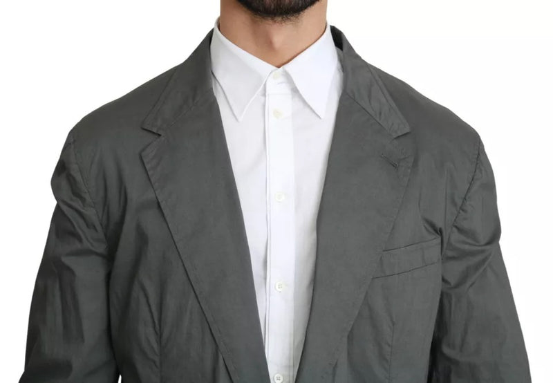 Blazer formal gris de algodón, de botonadura sencilla, Dolce & Gabbana