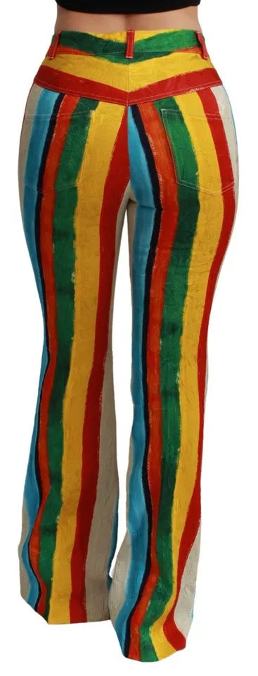 Pantalones acampanados multicolor Riga Pittorica Dolce & Gabbana