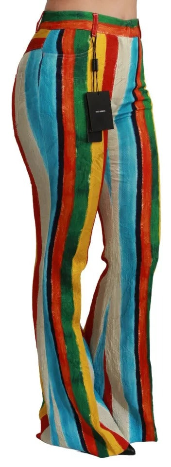 Pantalones acampanados multicolor Riga Pittorica Dolce & Gabbana