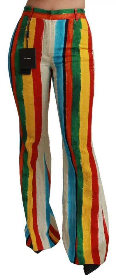 Pantalones acampanados multicolor Riga Pittorica Dolce & Gabbana