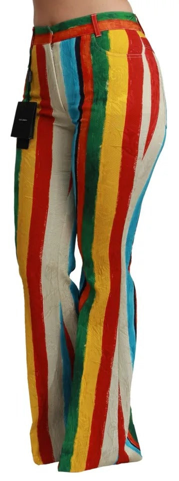 Pantalones acampanados multicolor Riga Pittorica Dolce & Gabbana