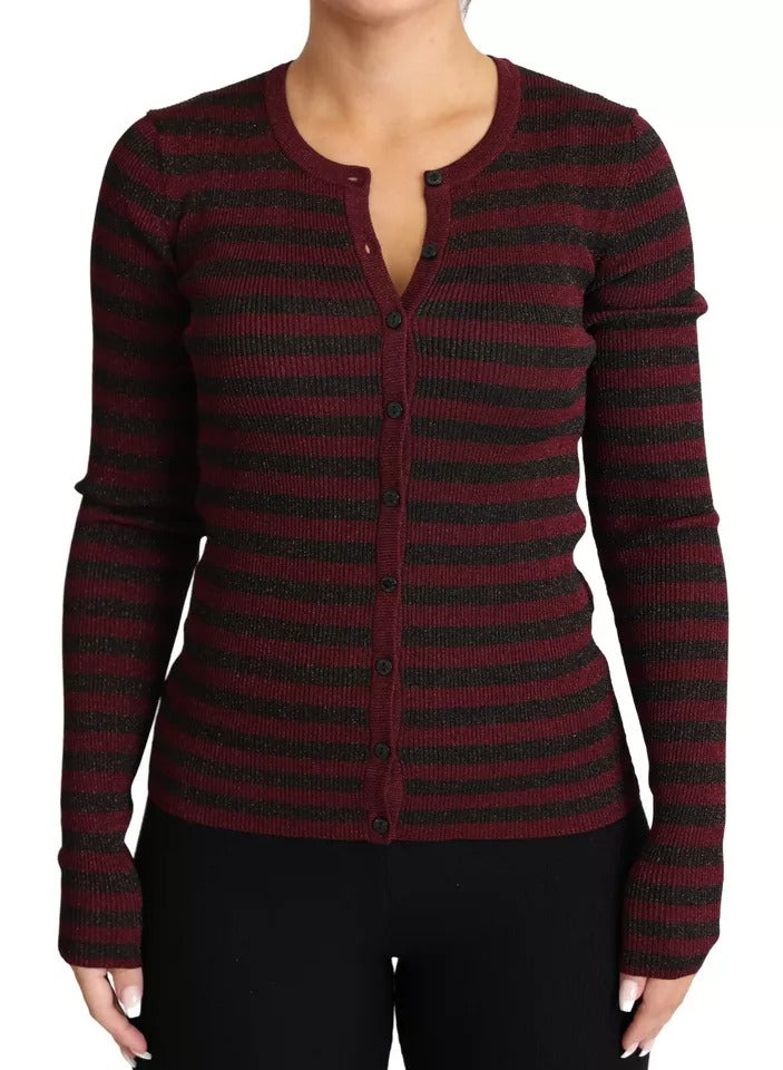 Cardigã Dolce & Gabbana feminino preto com listras vermelhas