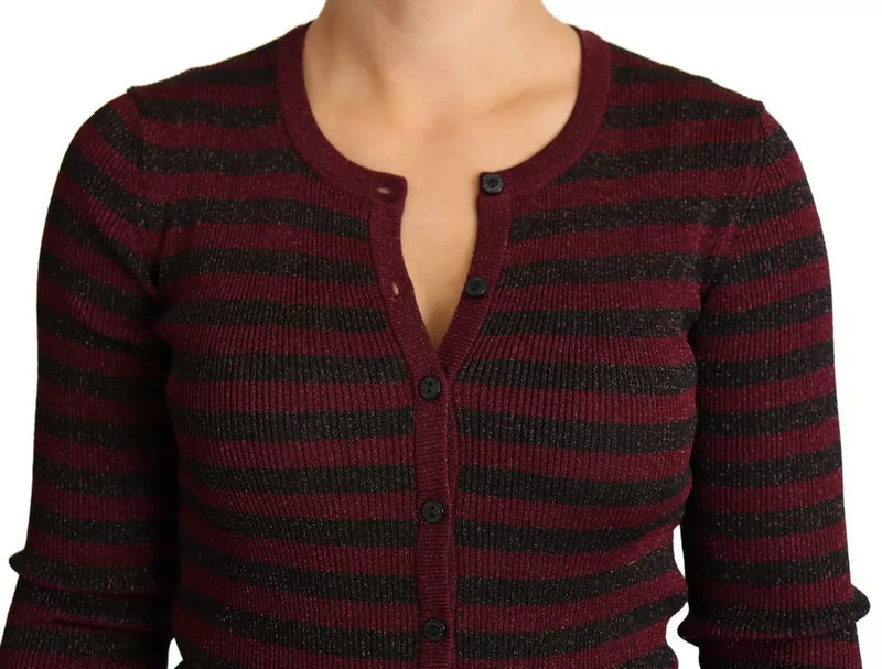 Cardigã Dolce & Gabbana feminino preto com listras vermelhas