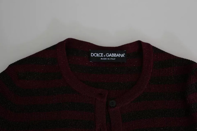 Cardigã Dolce & Gabbana feminino preto com listras vermelhas