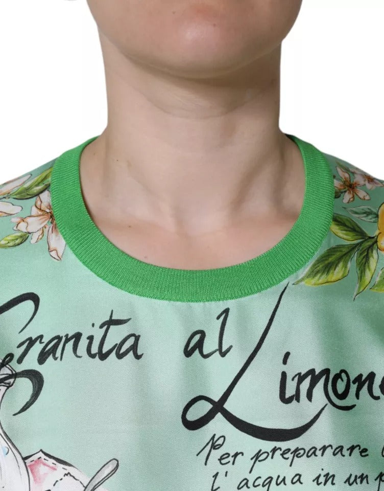 Suéter verde de seda Dolce & Gabbana de manga larga, Granita al Limone