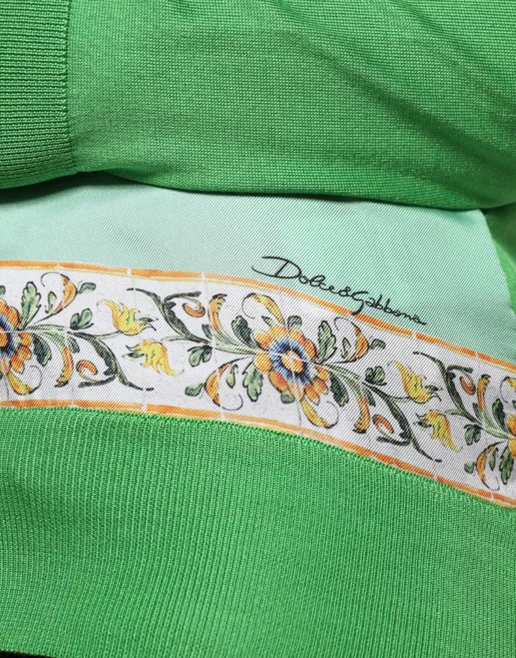 Suéter verde de seda Dolce & Gabbana de manga larga, Granita al Limone