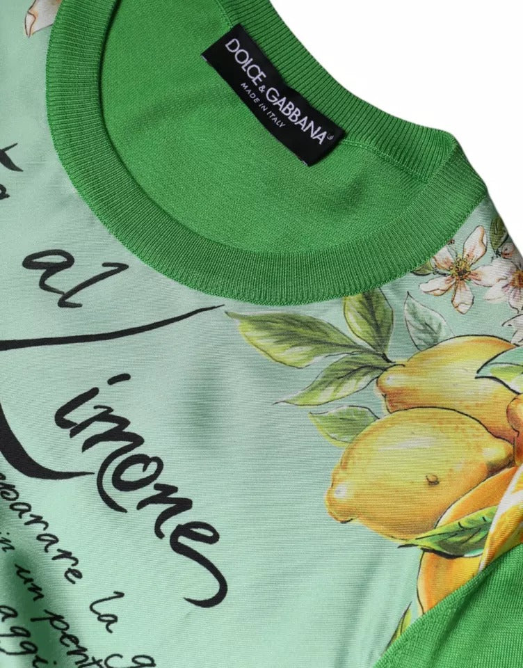 Suéter verde de seda Dolce & Gabbana de manga larga, Granita al Limone
