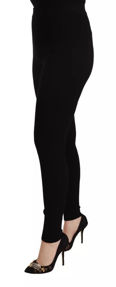 Collant Dolce & Gabbana noir taille haute en tissu extensible