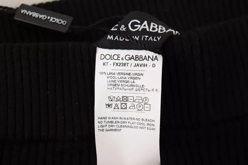 Collant Dolce & Gabbana noir taille haute en tissu extensible