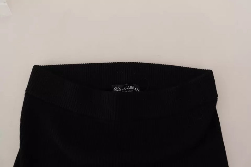 Collant Dolce & Gabbana noir taille haute en tissu extensible