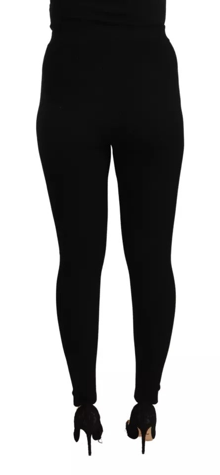 Collant Dolce & Gabbana noir taille haute en tissu extensible