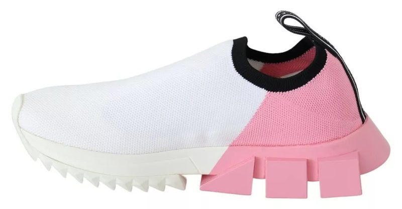 Zapatillas Sorrento blancas y rosas Dolce & Gabbana con logotipo