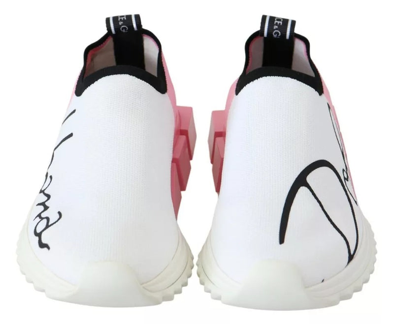 Zapatillas Sorrento blancas y rosas Dolce & Gabbana con logotipo