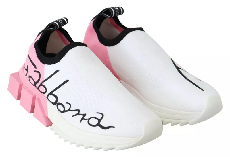Zapatillas Sorrento blancas y rosas Dolce & Gabbana con logotipo