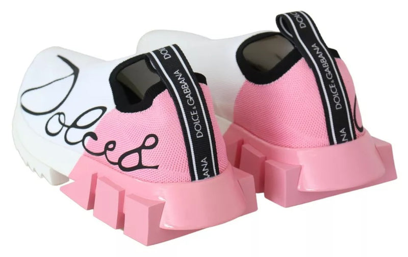Zapatillas Sorrento blancas y rosas Dolce & Gabbana con logotipo