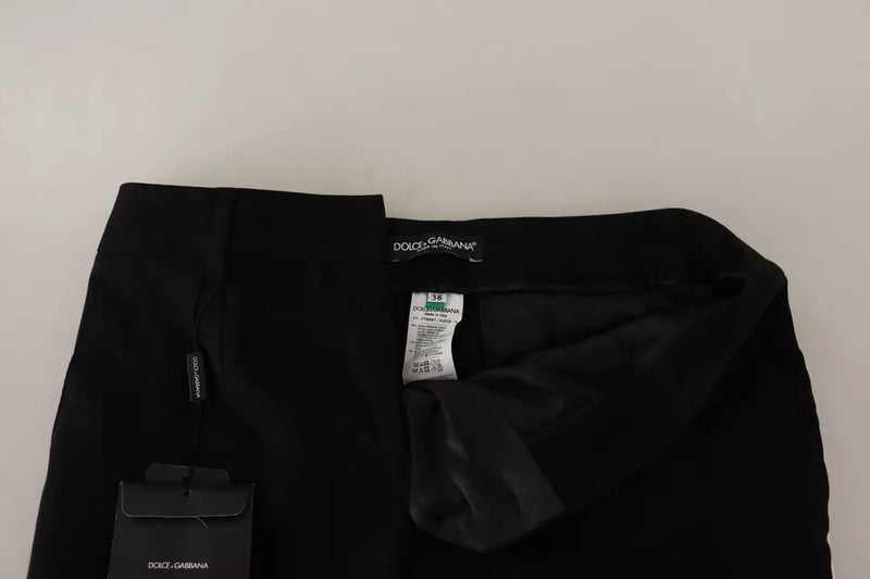 Pantalones de lana cónicos con rayas negras y blancas de Dolce & Gabbana
