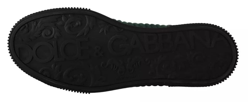 Tênis de cano alto Dolce & Gabbana verde de veludo cotelê, casual masculino