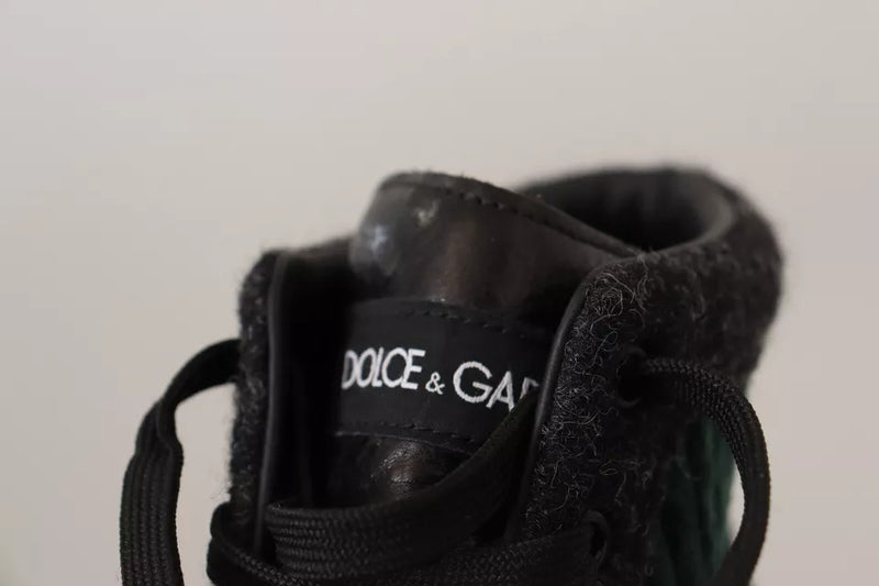 Tênis de cano alto Dolce & Gabbana verde de veludo cotelê, casual masculino