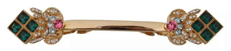 Broche Dolce & Gabbana con tope de cuello de cristal, chapado en oro, de plata de ley 925