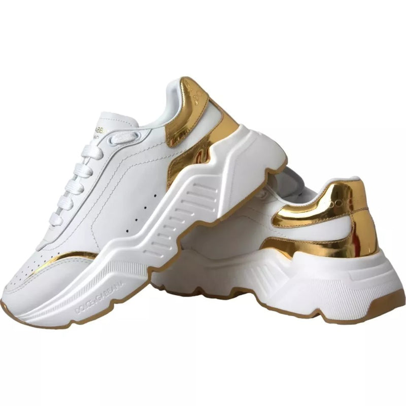 Zapatillas DAYMASTER Dolce & Gabbana para hombre, de piel blanca y dorada