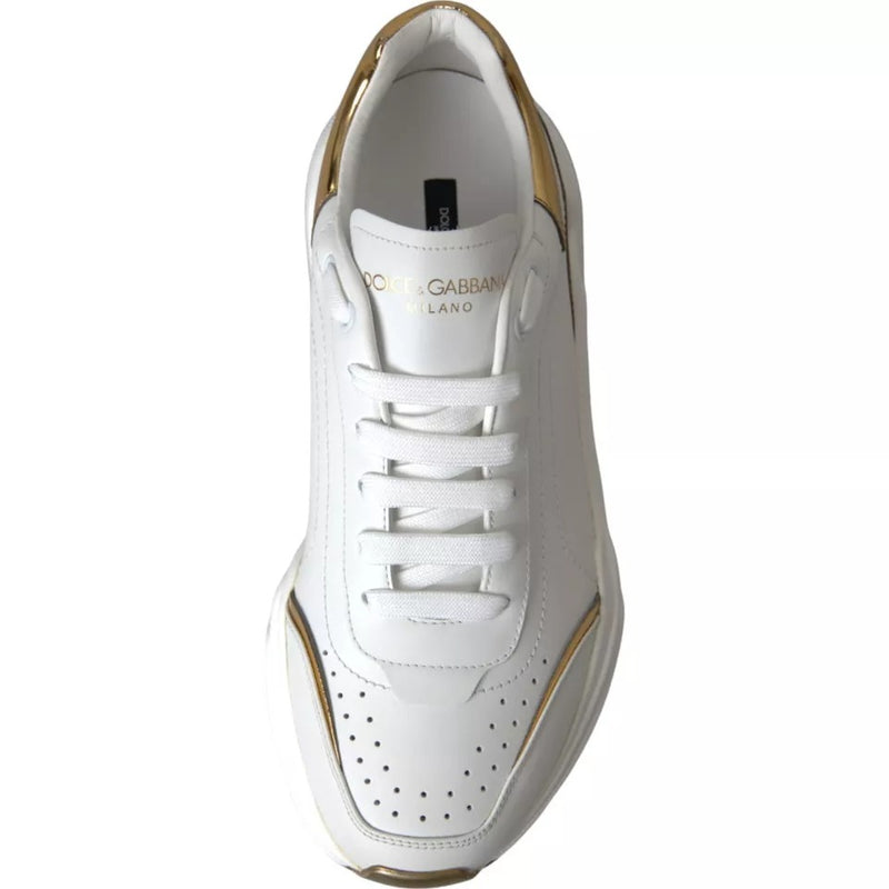 Zapatillas DAYMASTER Dolce & Gabbana para hombre, de piel blanca y dorada