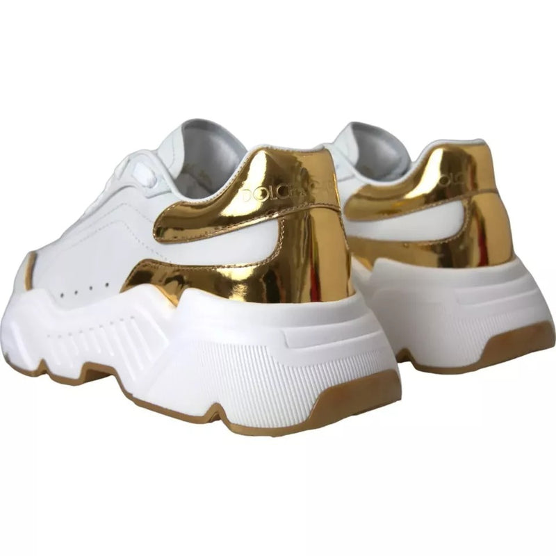 Zapatillas DAYMASTER Dolce & Gabbana para hombre, de piel blanca y dorada