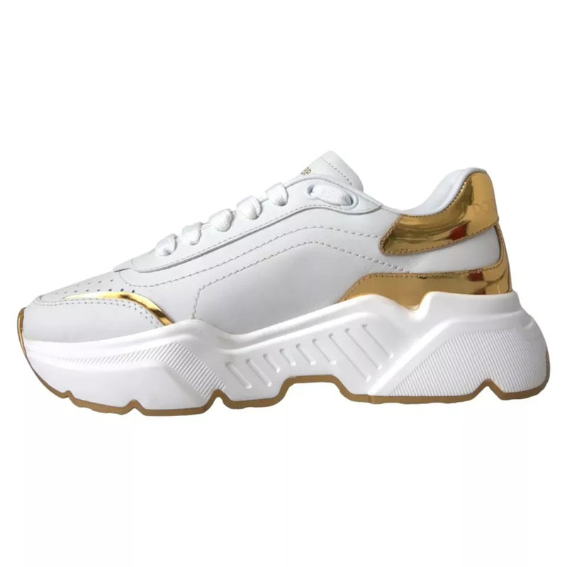 Zapatillas DAYMASTER Dolce & Gabbana para hombre, de piel blanca y dorada