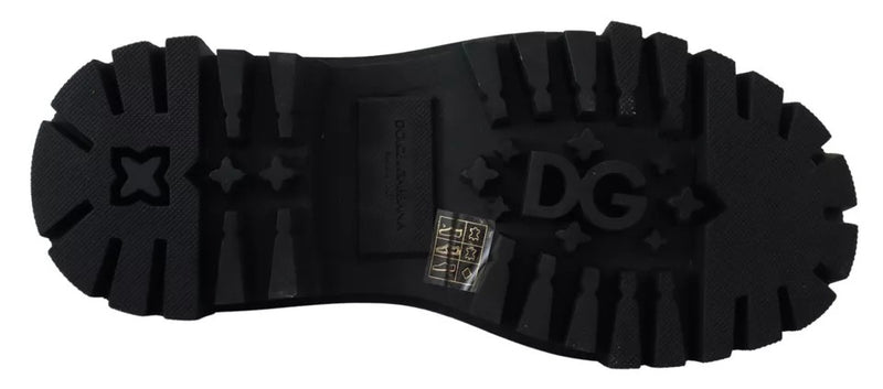 Zapatos derby de trekking de piel negra con adornos Dolce & Gabbana