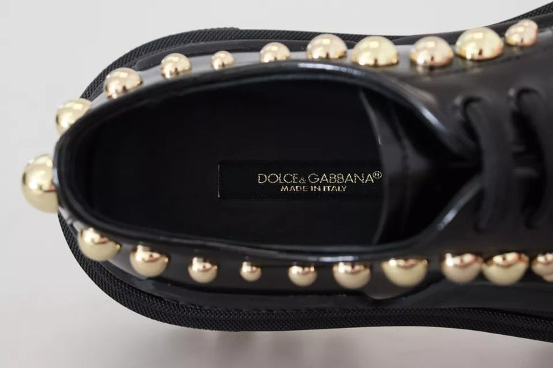 Zapatos derby de trekking de piel negra con adornos Dolce & Gabbana
