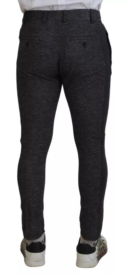 Calça skinny Dolce & Gabbana cinza de viscose com padrão chevron