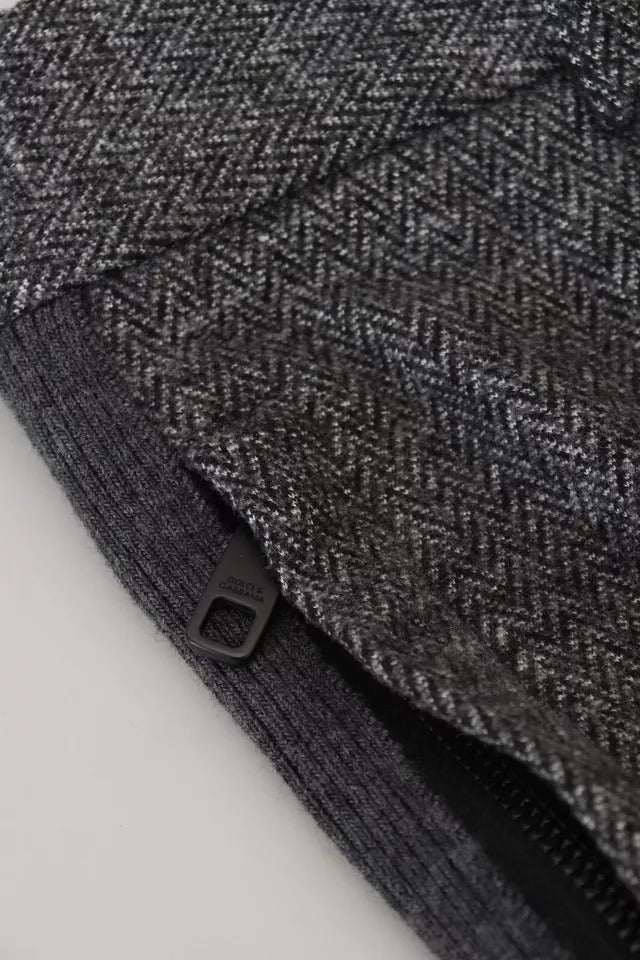 Calça skinny Dolce & Gabbana cinza de viscose com padrão chevron