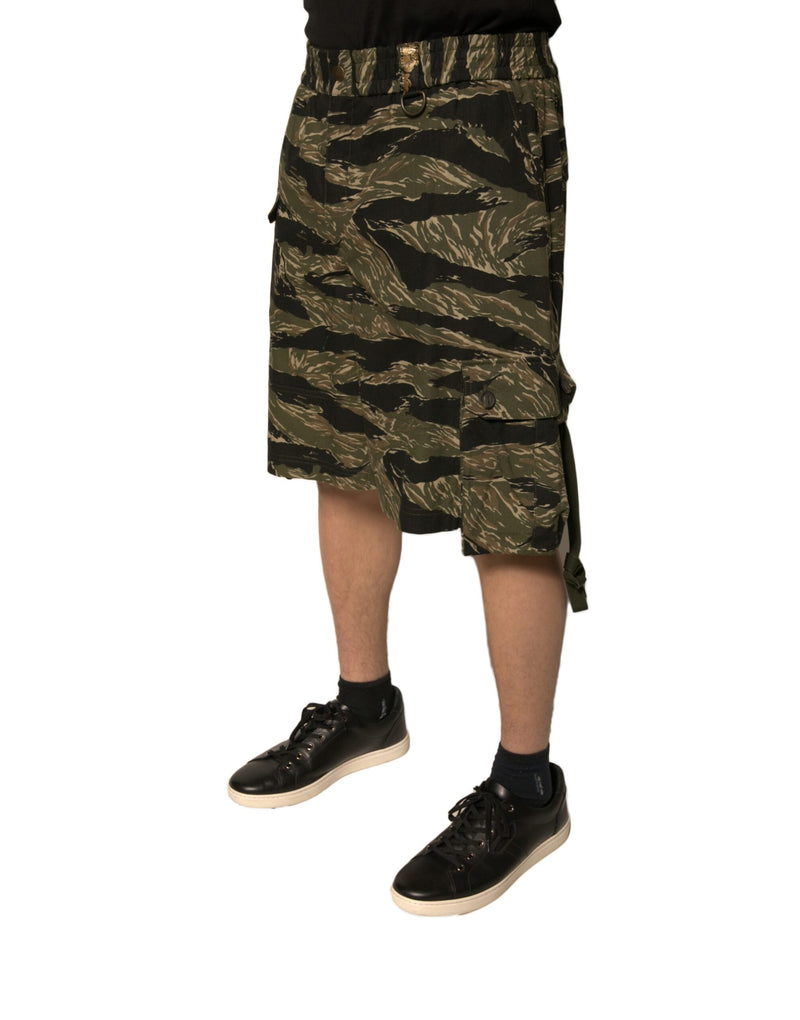 Bermuda en coton noir à motifs dorés Dolce & Gabbana