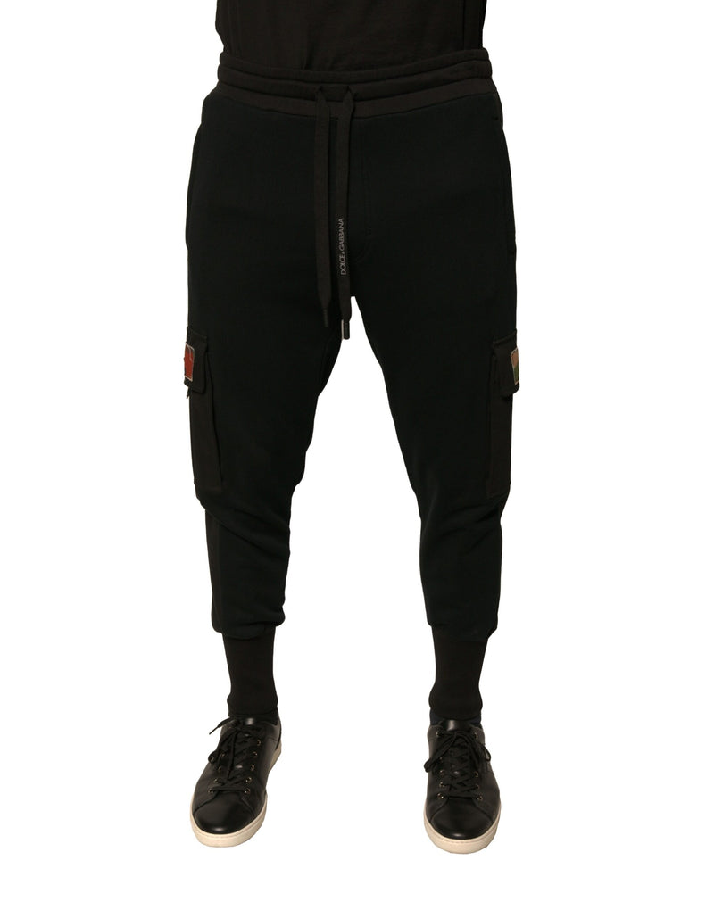 Pantalon de jogging cargo en coton noir Dolce & Gabbana