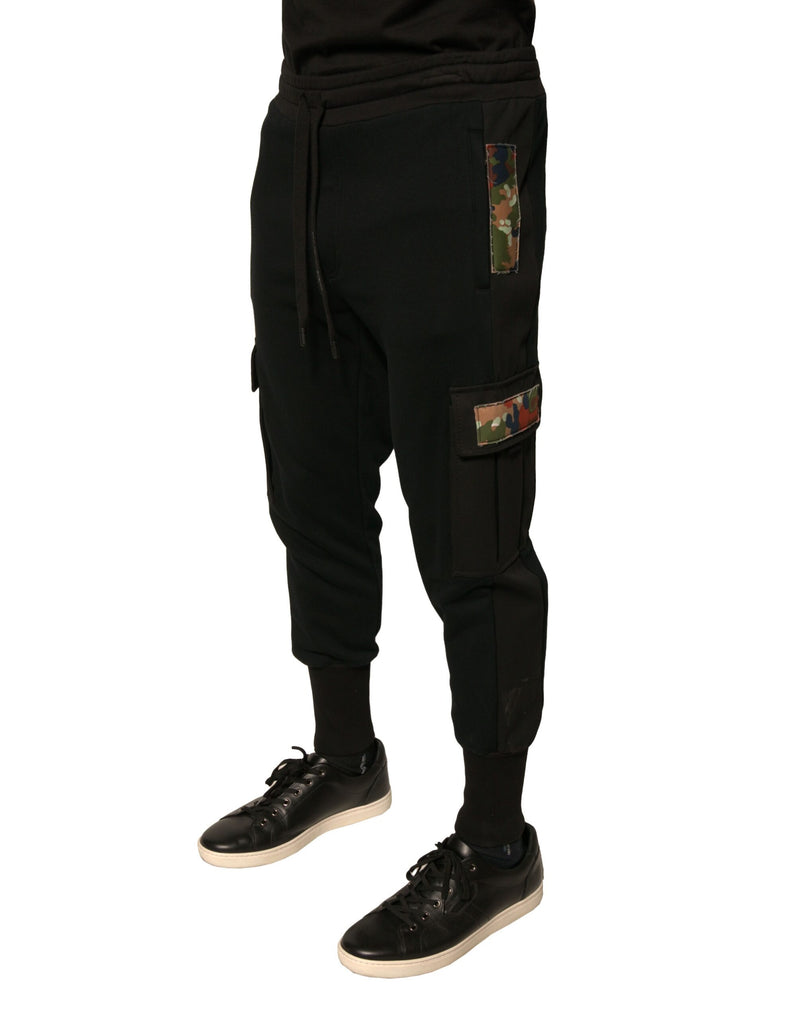 Pantalon de jogging cargo en coton noir Dolce & Gabbana