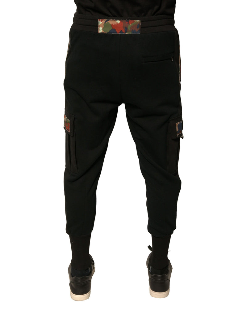 Pantalon de jogging cargo en coton noir Dolce & Gabbana