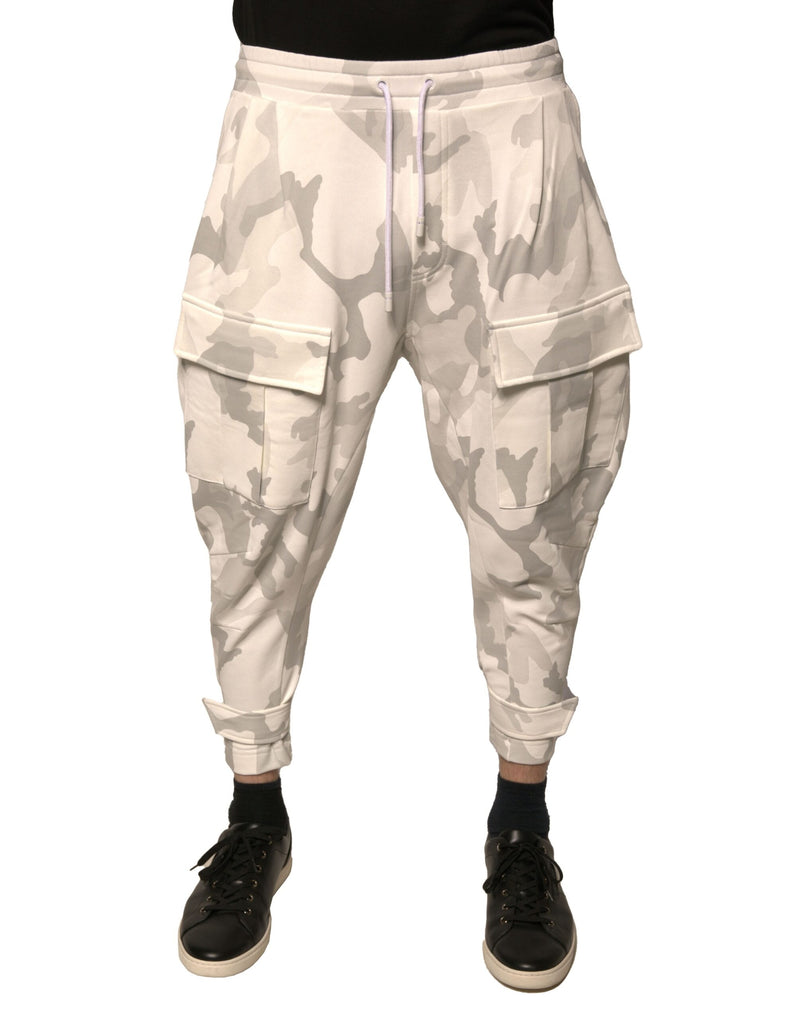 Calça jogger cargo camuflada branca Dolce & Gabbana