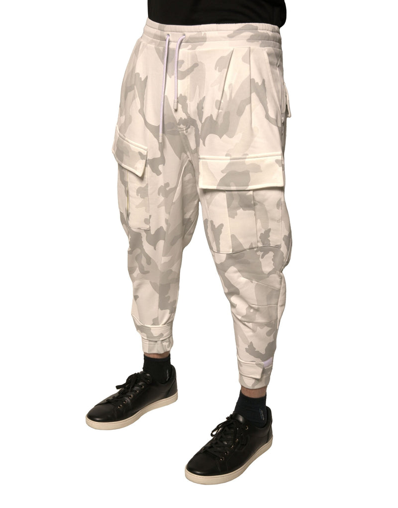 Calça jogger cargo camuflada branca Dolce & Gabbana