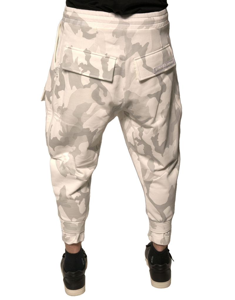Calça jogger cargo camuflada branca Dolce & Gabbana